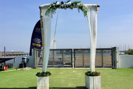White Roses & Greenery Arbour Flowers - Phoebe