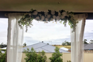 White Roses & Greenery Arbour Flowers - Phoebe