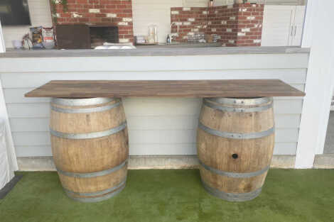 Rustic Wine Barrel Bar