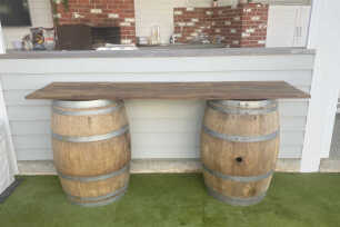 Rustic Wine Barrel Bar