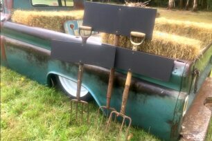 Vintage Pitchfork Blackboard Sign