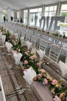 Blush Roses & Foliage Table Garland