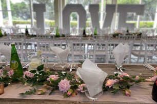 Blush Roses & Foliage Table Garland