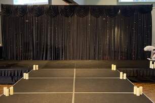 Black Curtain Backdrop w/Fairy Lights - 6m