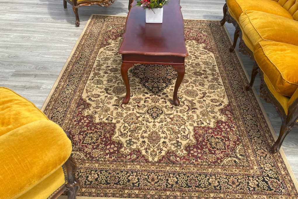 Vintage Rug Hire (Brown) Melb Wedding & Events Country Charm Event Hire