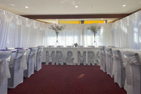 White Silk Drape Backdrop - with Swag