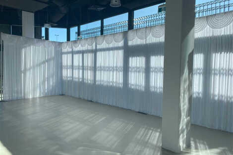 White Silk Drape Backdrop - with Swag