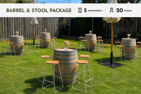 Wine Barrel & Stool Package - Small