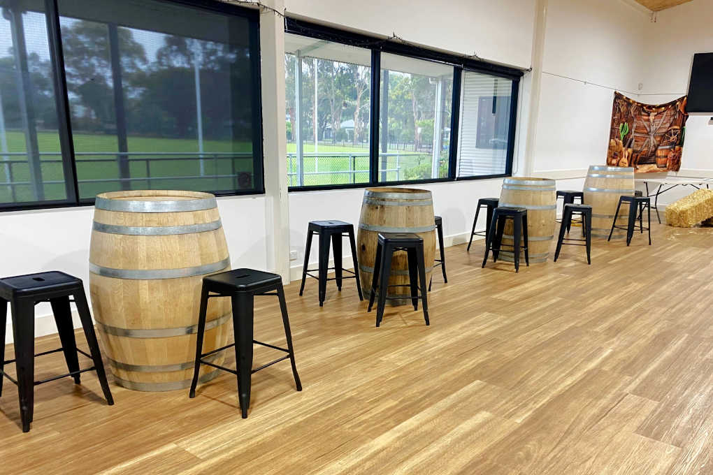 Wine Barrel & Stool Party Package | Country Charm Event Hire