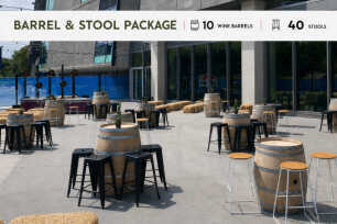 Wine Barrel & Stool Package - Medium