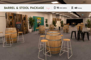 Wine Barrel & Stool Package - Large