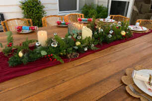 Burgundy Cheesecloth Table Runner