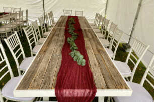 Burgundy Cheesecloth Table Runner