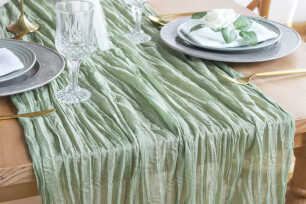 Sage Cheesecloth Table Runner
