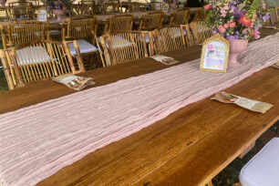 Blush Cheesecloth Table Runner