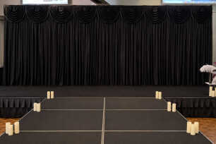 Black Silk Draping Backdrop - with Swag