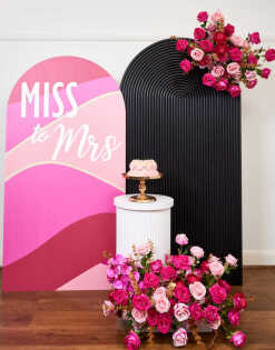 Bright Pink Faux Floral Arrangement (Set of 2)