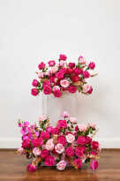 Bright Pink Faux Floral Arrangement (Set of 2)