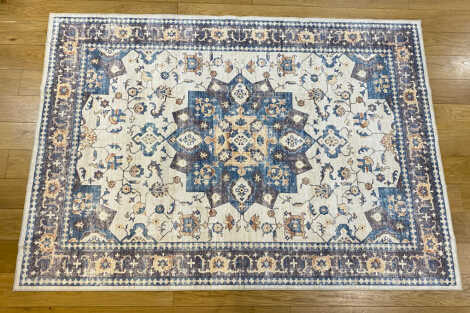 Blue, Ivory & Tan Rug (M) 2.3m x 1.6m