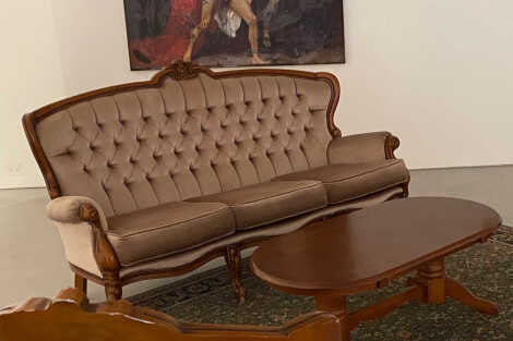 Latte Vintage Couch