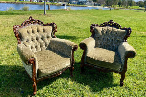 Baroque Armchair - Moss Green