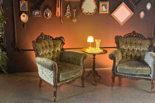 Baroque Armchair - Moss Green