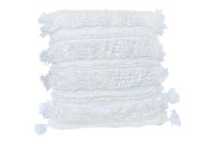 White Tassel Cushion - 40cm