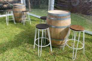 White Hairpin Stool