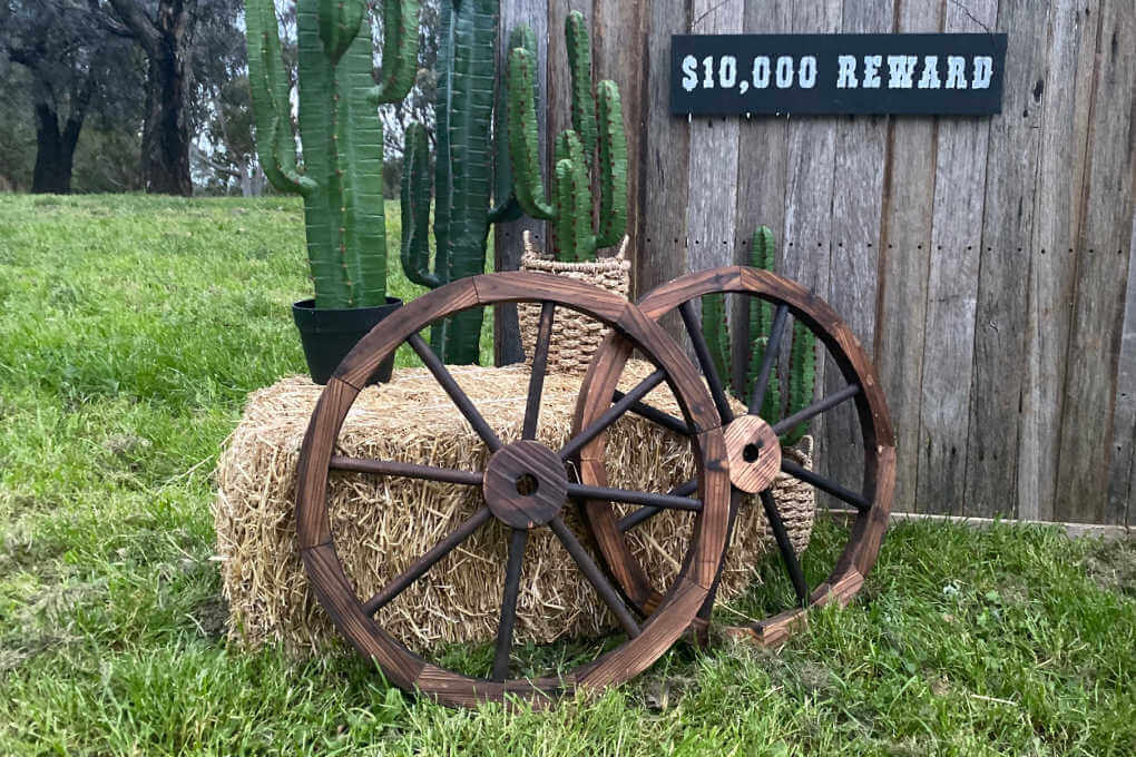 Wooden Wagon Wheel Prop | Country Charm Event Hire