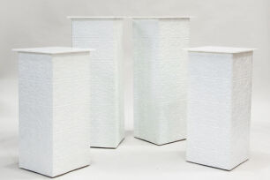 White Pressed Metal Plinth (Set of 4)