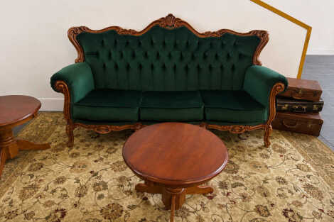 Emerald Green Vintage Couch