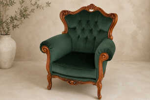 Emerald Green Vintage Armchair