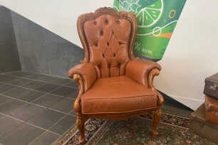 Vintage Leather Armchair - Tan