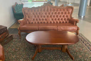 Vintage Leather Couch - Tan