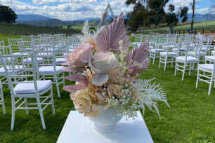 Dusty Pink & White Potted Arrangement