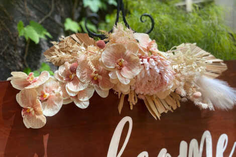 Dried Pink & White Sign Flowers