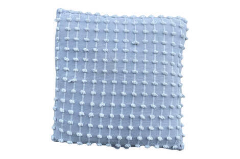 Pale Grey & White Bobble Cushion - 40cm