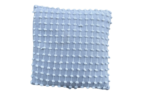Pale Grey & White Bobble Cushion - 40cm