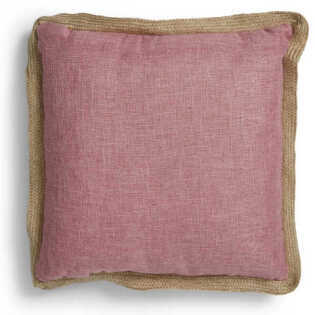 Pink Cushion with Jute Trim - 43cm