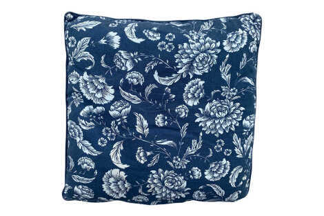 Blue & White Floral Print Cushion