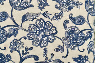 White & Blue Print Cushion - 50cm
