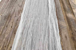 White Cheesecloth Table Runners