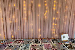 Blush Pink Draping with Fairy Lights