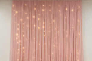 Blush Pink Draping with Fairy Lights