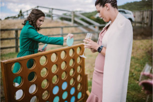 Giant Connect 4 fun at a home wedding