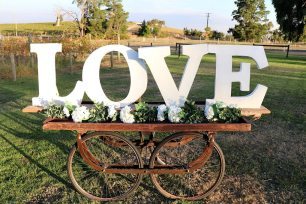 Love Letters & Rustic Market Cart at Balgownie Estate