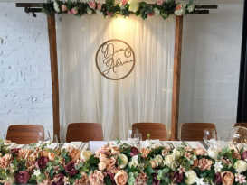 Rustic bridal table backdrop at Butler Lane, Richmond