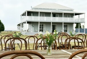 A rustic setup for a farm wedding 