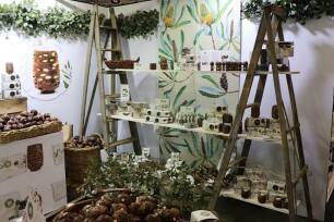 A rustic trade-show display