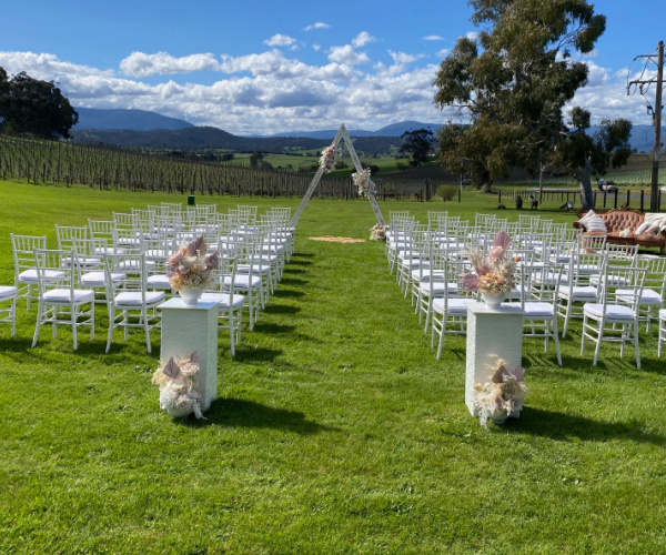 Ceremony setup at Balgownie Estate Yarra Valley